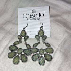 Green Silver Earrings